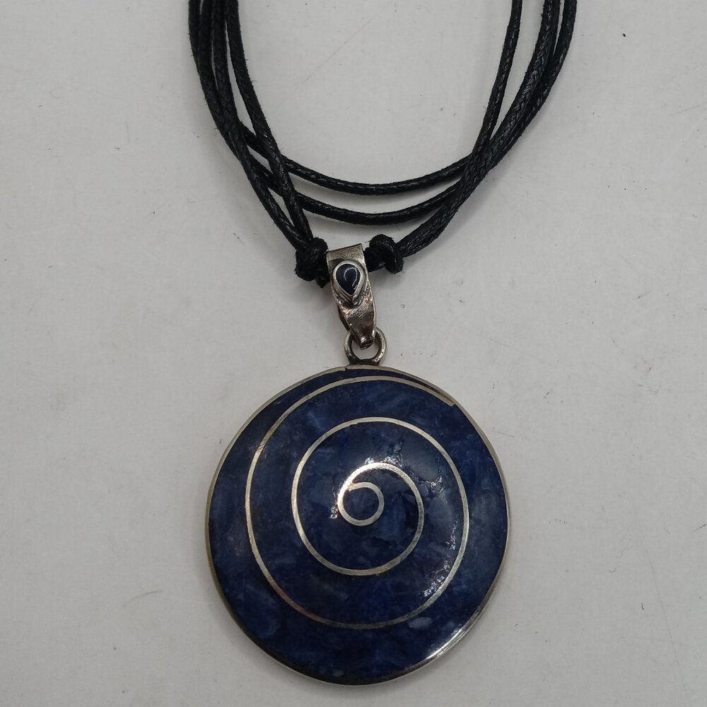 Unisex Adjustable Alpaca Natural Stone Sodalite Necklace